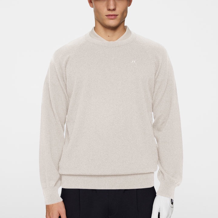 J.Lindeberg X Glenmuir Cream Logo Crewneck Sweater